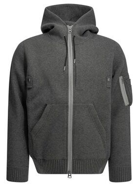 Sacai Zip-Up Hooded Sweatshirt Tag Size 2 Men